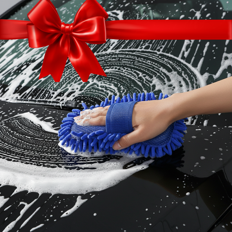 Luva de Microfibra para Limpeza Automotiva – Limpeza Fácil e Eficiente para Sua Moto e Carro