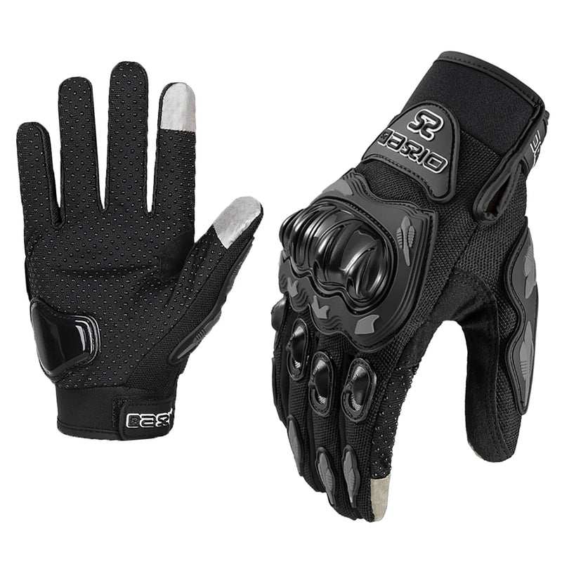 Luva de Motocicleta Full Finger – Respirável, Antiderrapante e com Tela Touch