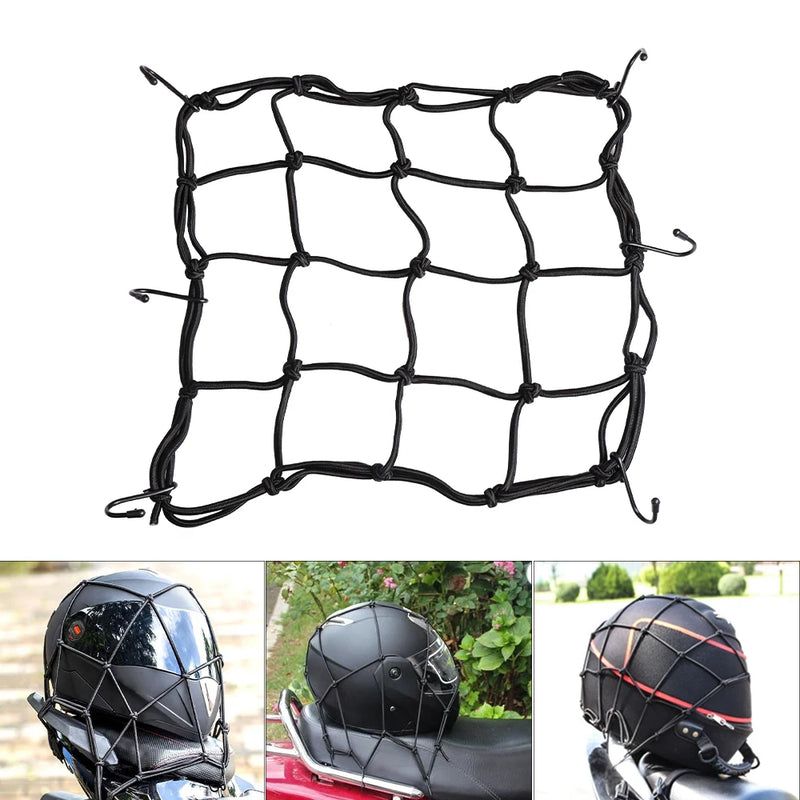 Rede Elástica para Bagagem de Moto com 6 Ganchos – Preta