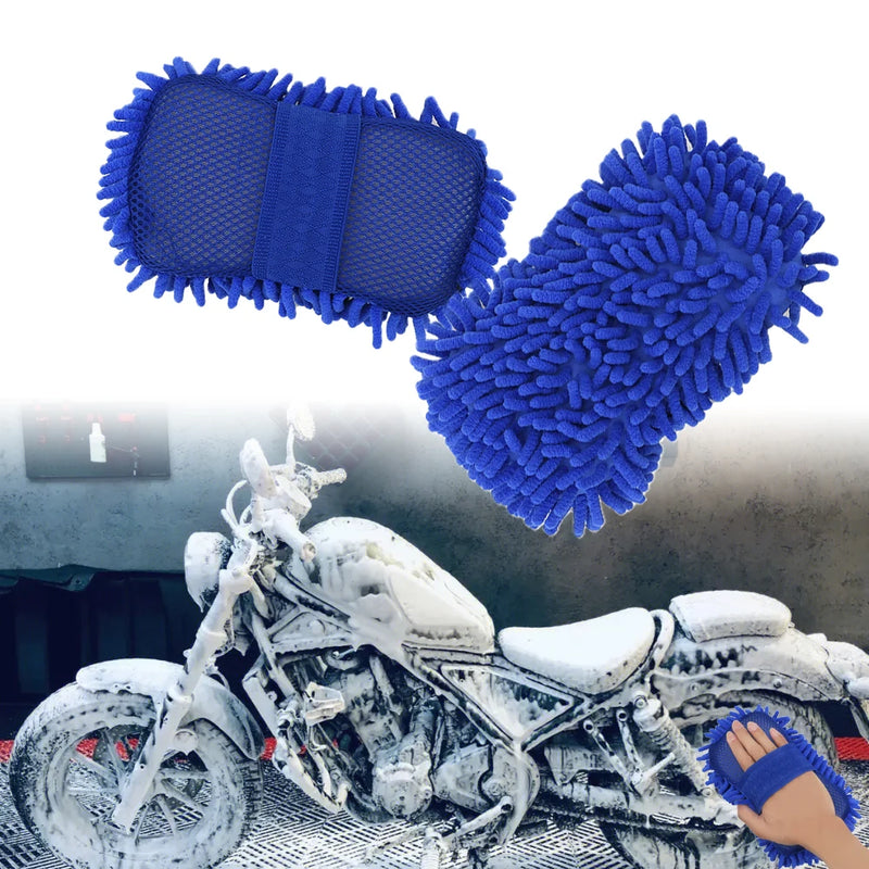Luva de Microfibra para Limpeza Automotiva – Limpeza Fácil e Eficiente para Sua Moto e Carro