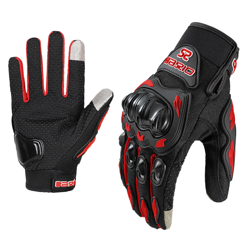 Luva de Motocicleta Full Finger – Respirável, Antiderrapante e com Tela Touch